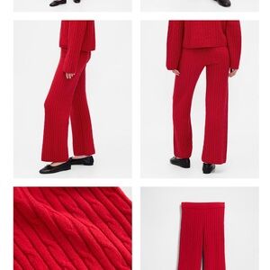GAP Women's Vibrant Red Wide Leg Knit Pants